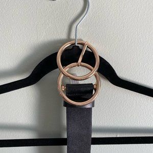 Faux Black Leather Belt